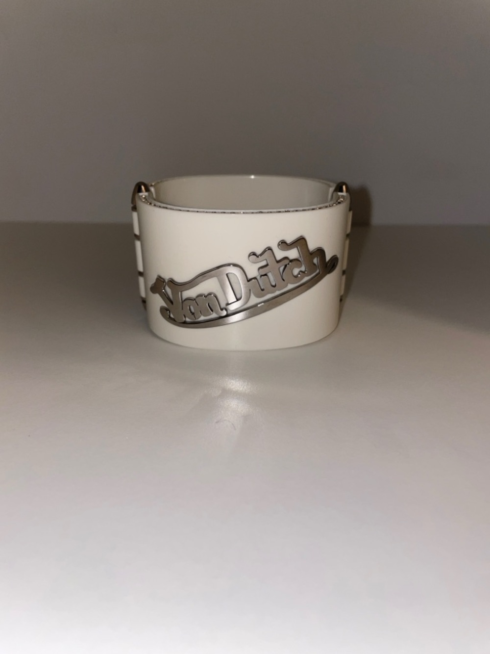 RARE NWOT Von Dutch Cream Cuff Bling Bracelet